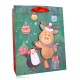 Sac cadeau  (24x18x10 cm) SANTA & FRIENDS, 4 modèles assortis