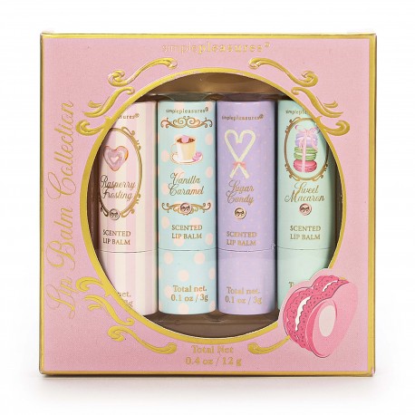 Coffret 4 baumes lèvres parfumés SWEET PASTELS