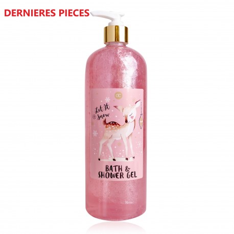 Distributeur gel douche & bain HAPPY HOLIDAYS, senteur : Vanille & Rose