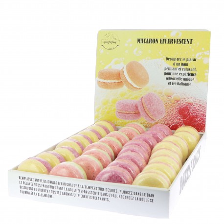 Macarons effervescents 70g, 4 modèles et senteurs assortis