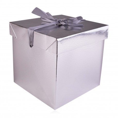 Boite en carton vide Argent (15x15x15 cm)