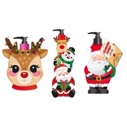 Distributeur de savon liquide 500ml HAPPY CHRISTMAS, 3 modèles assortis