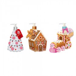 Distributeur de savon liquide 500ml HAPPY CHRISTMAS, 3 modèles assortis