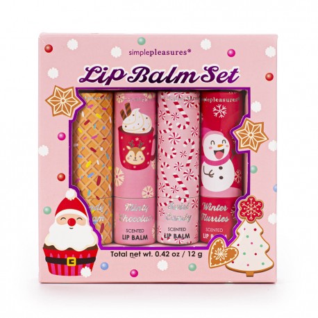 Coffret 4 baumes lèvres SUGAR FROSTED LAND, 4 senteurs