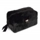 Trousse de toilette SWEET PASTEL (19x10x10 cm) en peluche noire