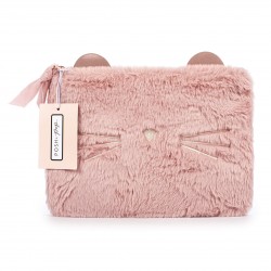 Trousse de toilette SWEET PASTEL (25x17,5 cm) peluche rose