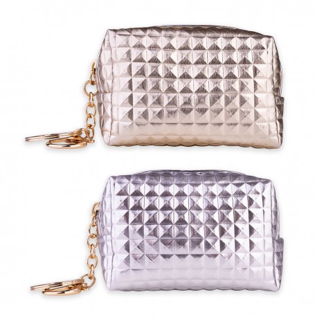 Mini trousse de maquillage (10x7 cm), or et argent assortis