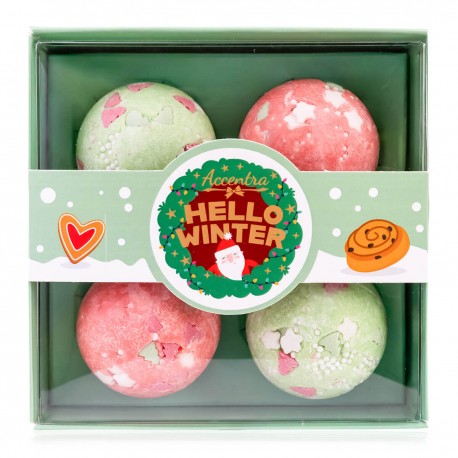 Coffret de 4 boules de bain crémeuses HELLO WINTER