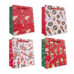 Sac cadeau XMAS CLASSIC (16x14x7 cm), 4 modèles assortis