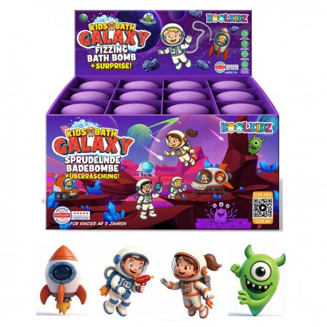 Boule effervescente 150g COOLKID GALAXIE, contenant une figurine