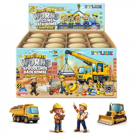 Boule effervescente 150g COOLKID TRAVAUX, contenant une figurine