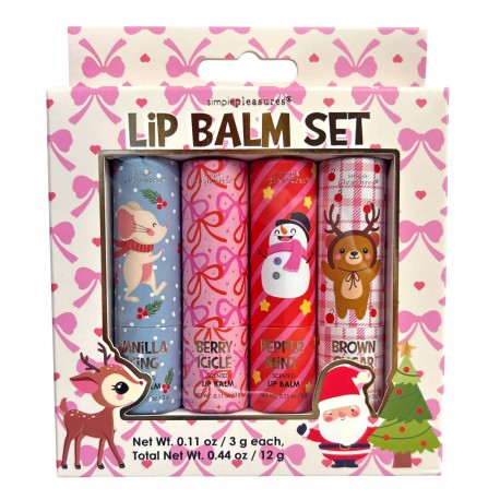 Coffret 4 baumes lèvres STOCKING STUFFER, 4 senteurs