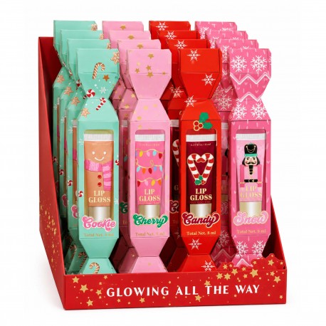 Coffret Lip Gloss FANCY & MERRY,4 modèles et senteurs assortis