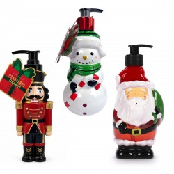 Distributeur de savon liquide 400ml à 500ml HAPPY CHRISTMAS, 3 modèles assortis