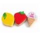 Eponge fraise , citron , glace