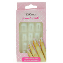 Faux Ongles avec colle 'FRENCH MANUCURE BLANC'